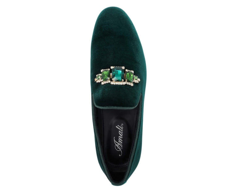 
                      
                        Amali Fabio green loafers top
                      
                    