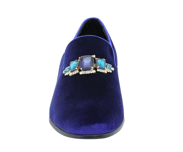 
                      
                        Amali Fabio navy loafers front
                      
                    