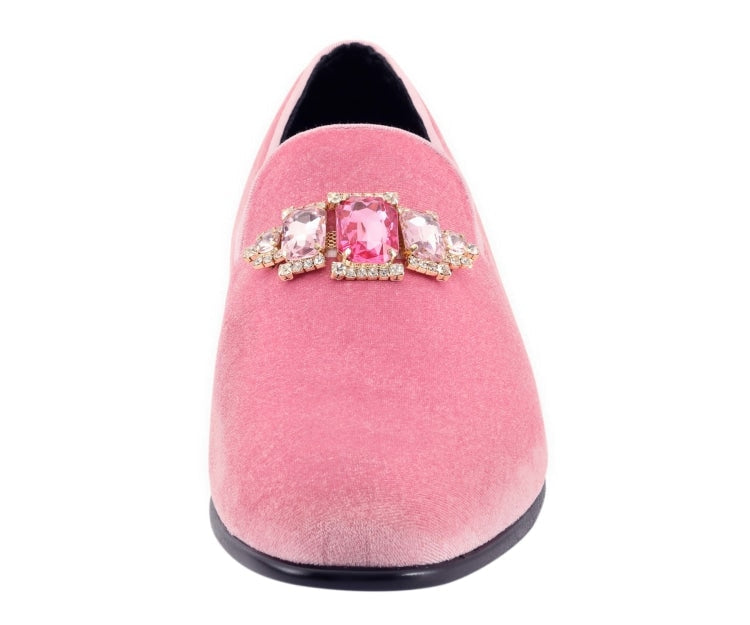 
                      
                        Amali Fabio pink loafers front
                      
                    