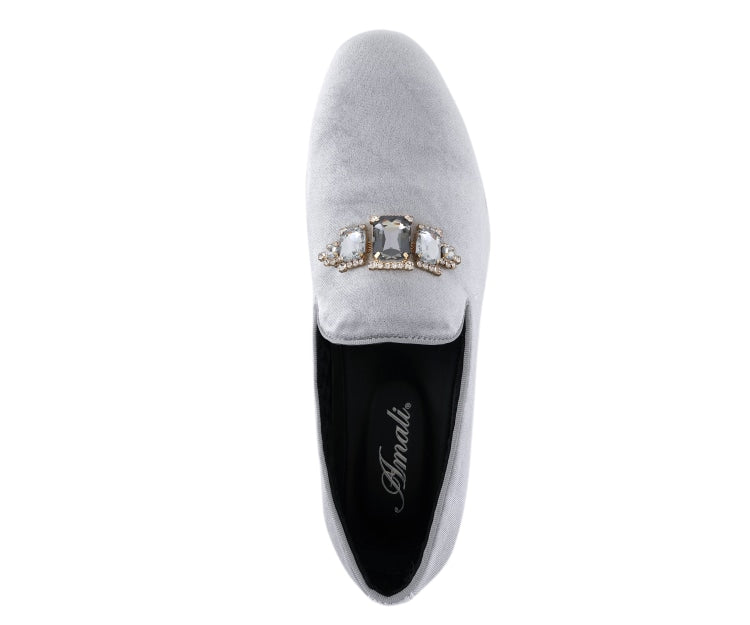 
                      
                        Amali Fabio silver loafers top
                      
                    