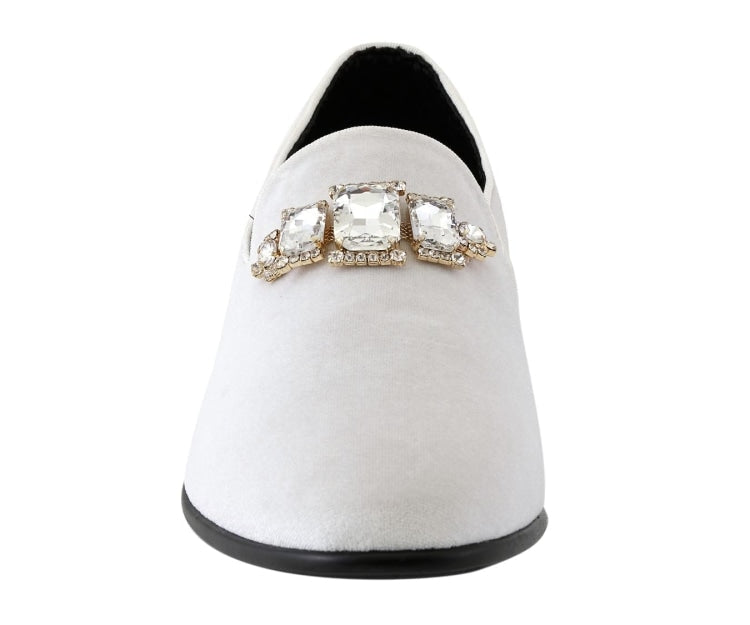 
                      
                        Amali Fabio white loafers front
                      
                    