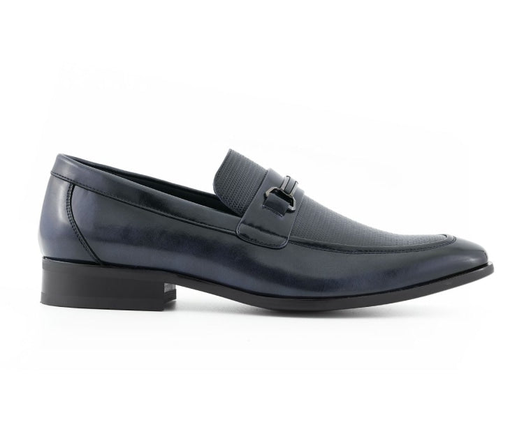 
                      
                        Amali Gerald navy bit loafers side
                      
                    