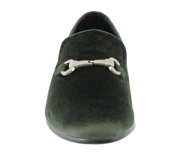 
                      
                        Amali Harrison green horsebit loafers front
                      
                    