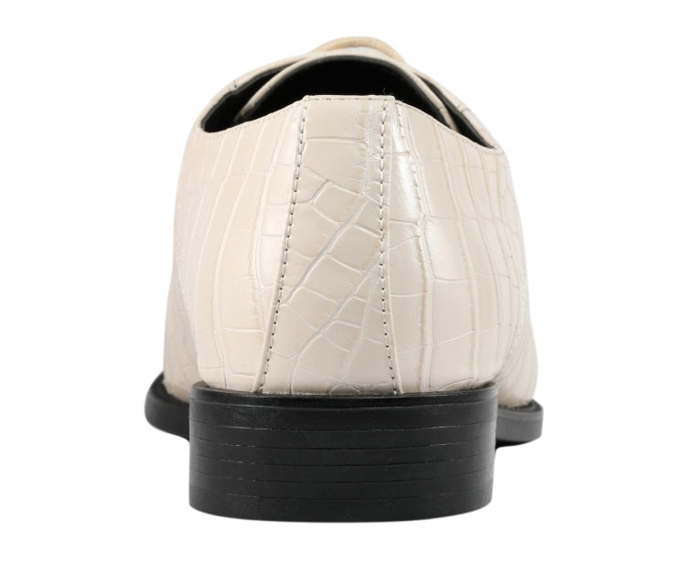 Cream Oxford Shoes | Alligator Print | Harvey by Amali Amali Shoes Cream Oxford Shoes | Alligator Print | Harvey by Amali Amali Shoes