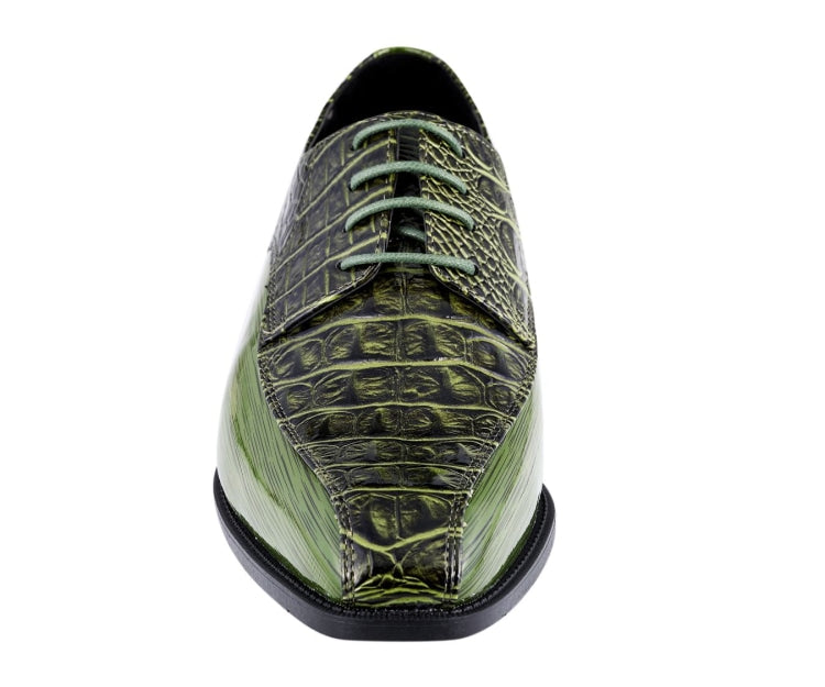 
                      
                        Amali Harvey olive green oxford shoes front
                      
                    