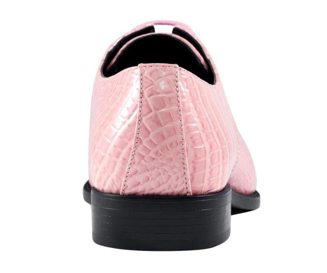 Pink Oxford Shoes | Mens Alligator Print Pink Oxford Shoes | Mens Alligator Print