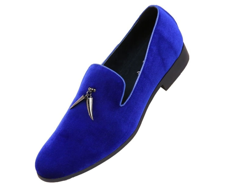 Amali Heath blue smoking slippers main