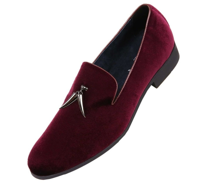 Amali Heath burgundy smoking slippers main