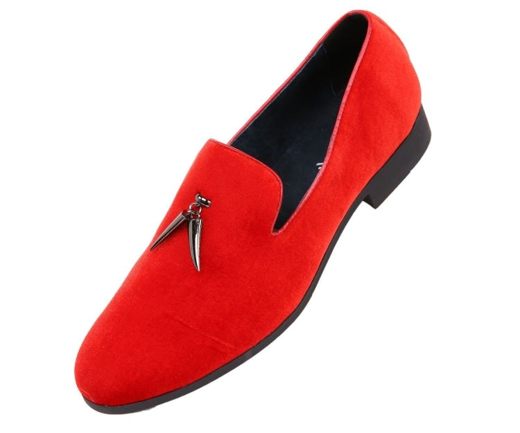 Amali Heath red smoking slippers main