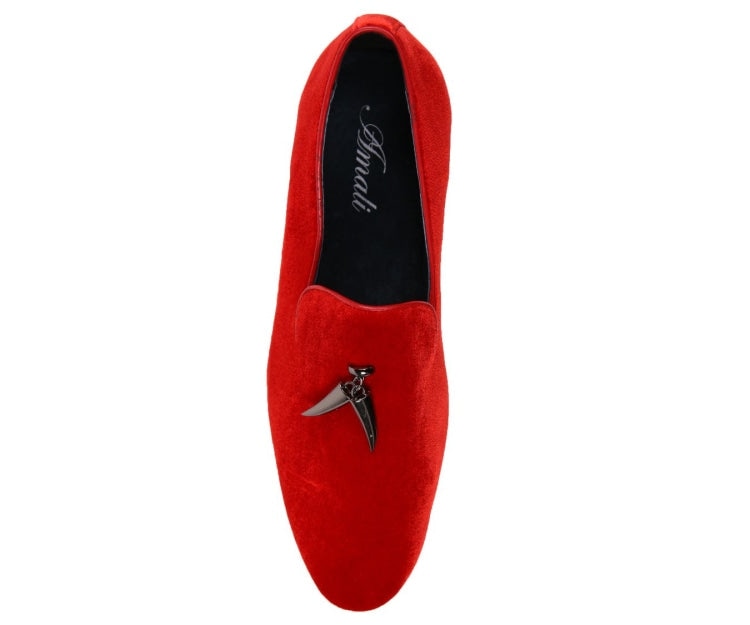 
                      
                        Amali Heath red smoking slippers top
                      
                    