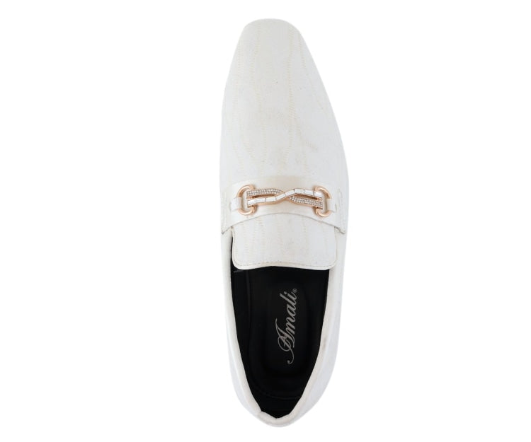 
                      
                        Amali Hector white loafers with bit top
                      
                    