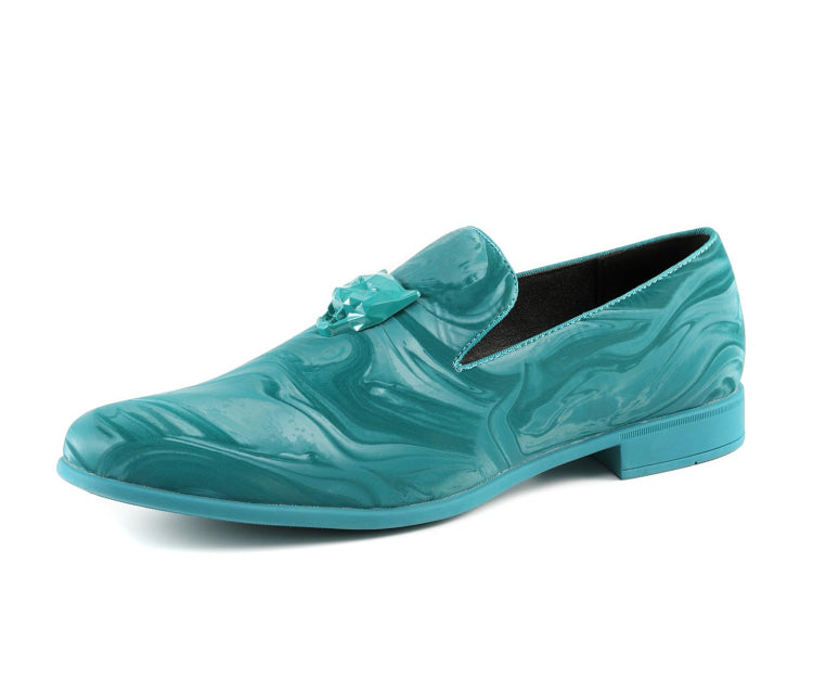 Amali Jano turquoise smoking loafers main