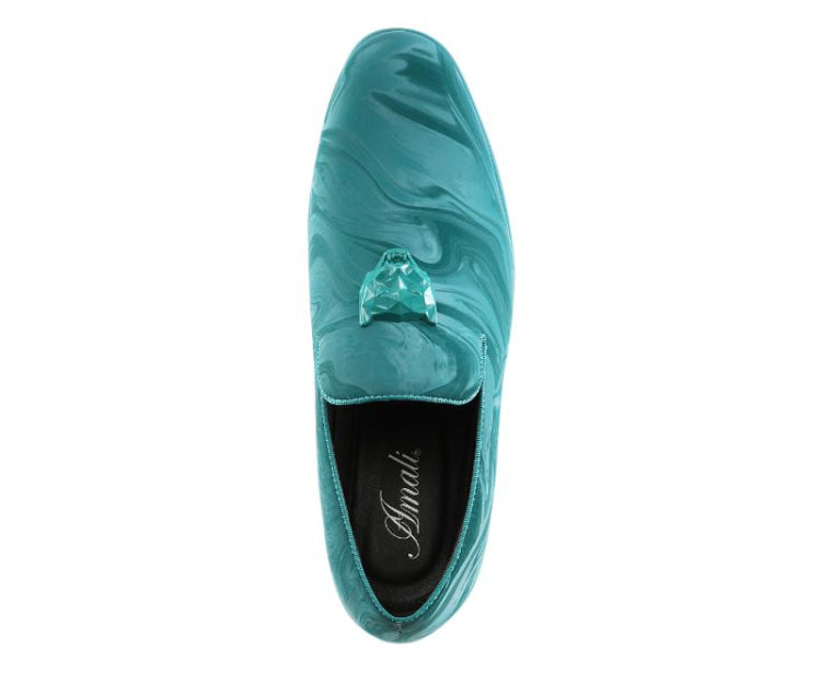
                      
                        Amali Jano turquoise smoking loafers top
                      
                    