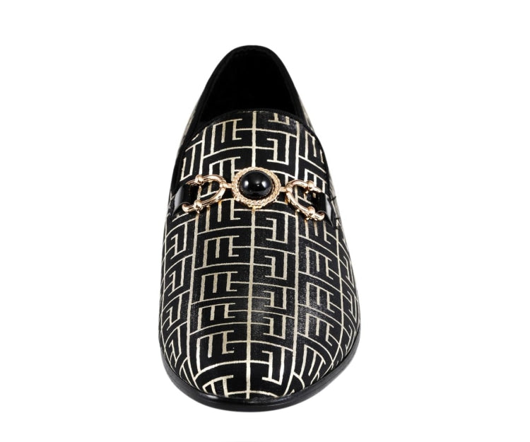 
                      
                        Amali Kazimar black designer loafers front
                      
                    