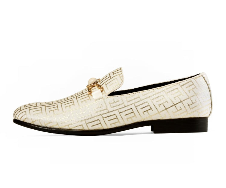 Amali Kazimar cream designer loafers side