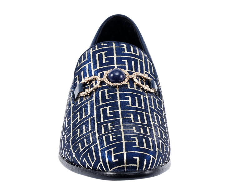 
                      
                        Amali Kazimar navy designer loafers front
                      
                    