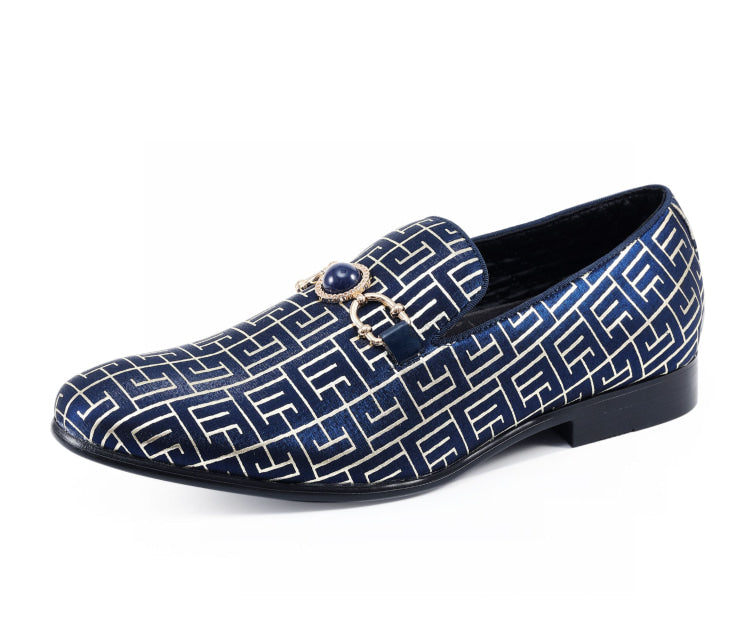 Amali Kazimar navy designer loafers main