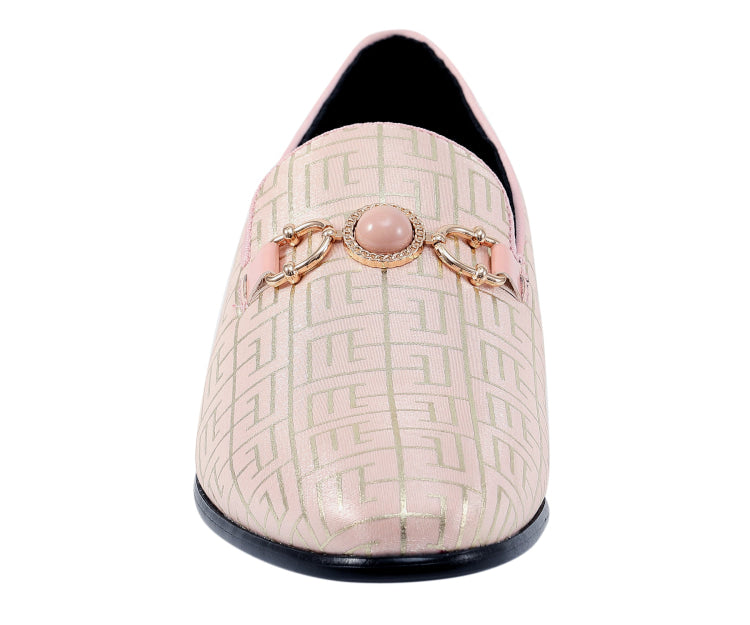 
                      
                        Amali Kazimar pink designer loafers front
                      
                    