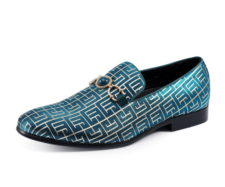 Amali Kazimar teal designer loafers main