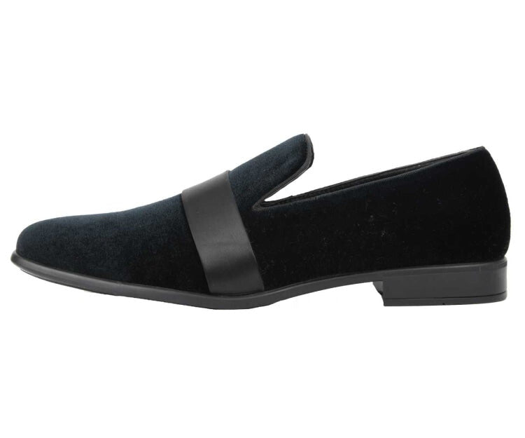 Amali Knight black smoking slippers side