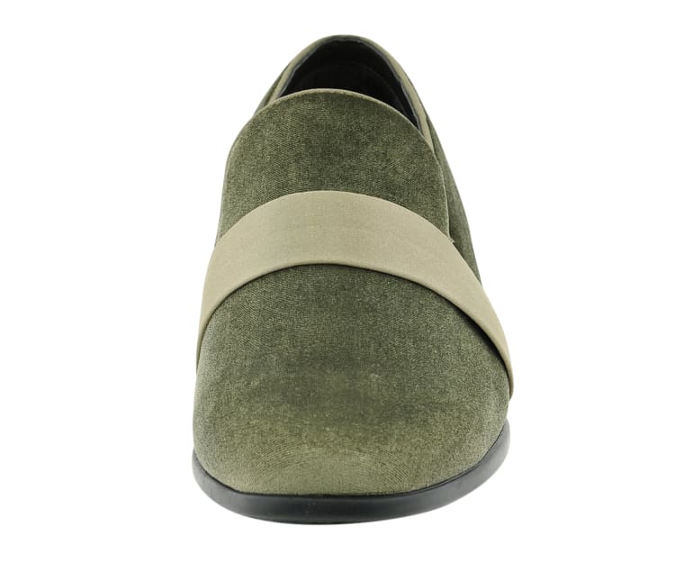 
                      
                        Amali Knight green smoking slippers front
                      
                    