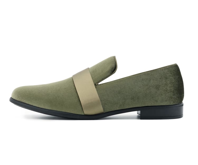 Amali Knight green smoking slippers side