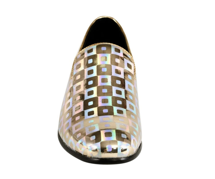 
                      
                        Amali Kodiak gold loafers front
                      
                    