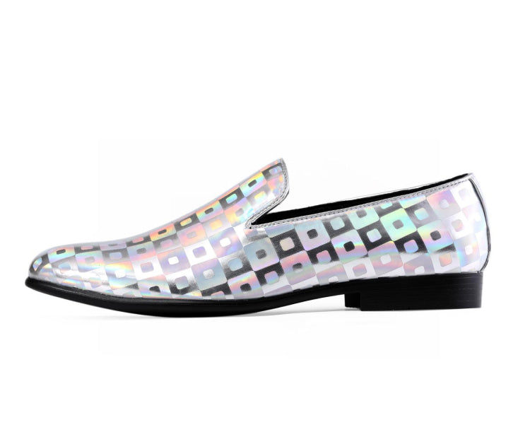 
                      
                        Amali Kodiak silver loafers side
                      
                    