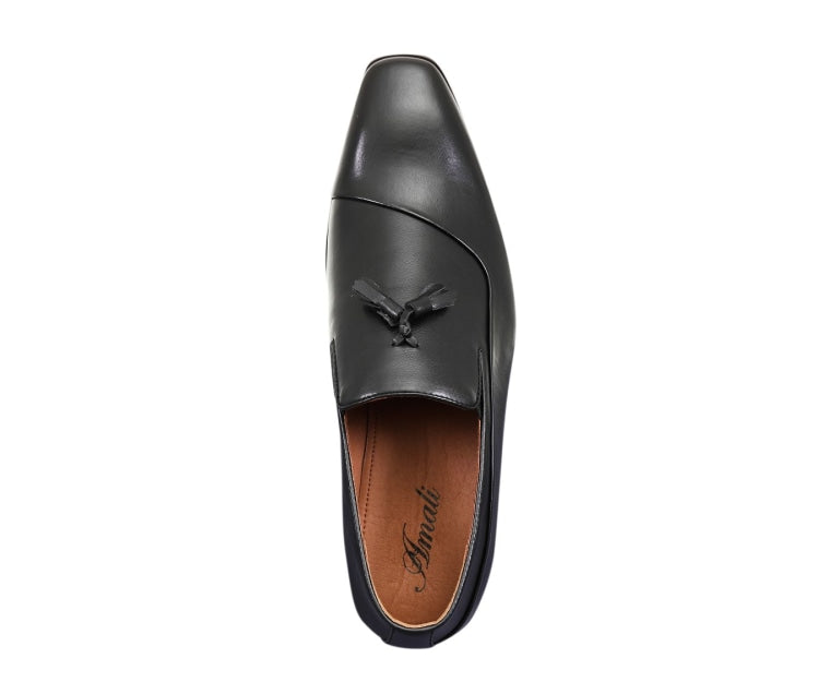 
                      
                        Amali Kurt black tassel loafers top
                      
                    