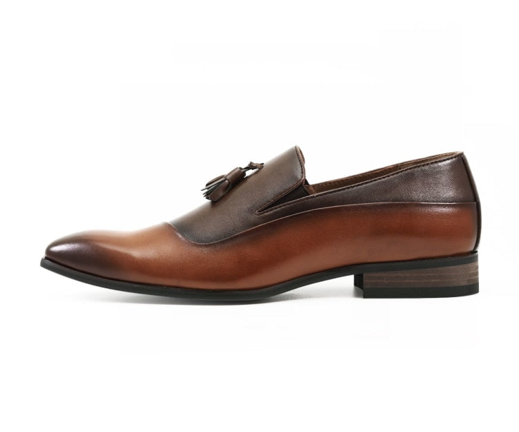 
                      
                        Amali Kurt brown tassel loafers side
                      
                    