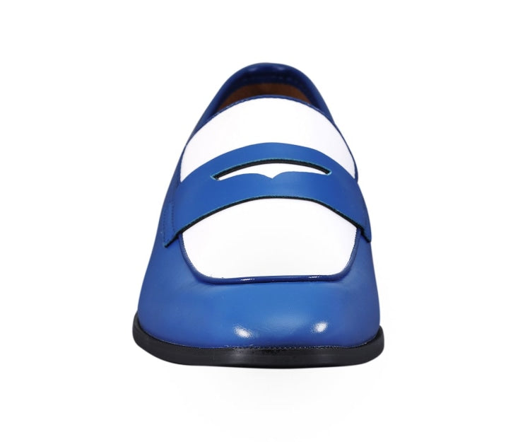 
                      
                        Amali Levi royal blue penny loafers front
                      
                    