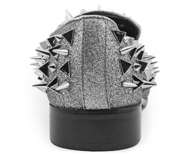 silver spike dress shoes Harvie Velvet Smoker Shoe by After Midnight Black / Silver / 10