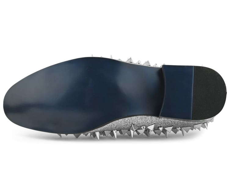 silver spike dress shoes Harvie Velvet Smoker Shoe by After Midnight Black / Silver / 10