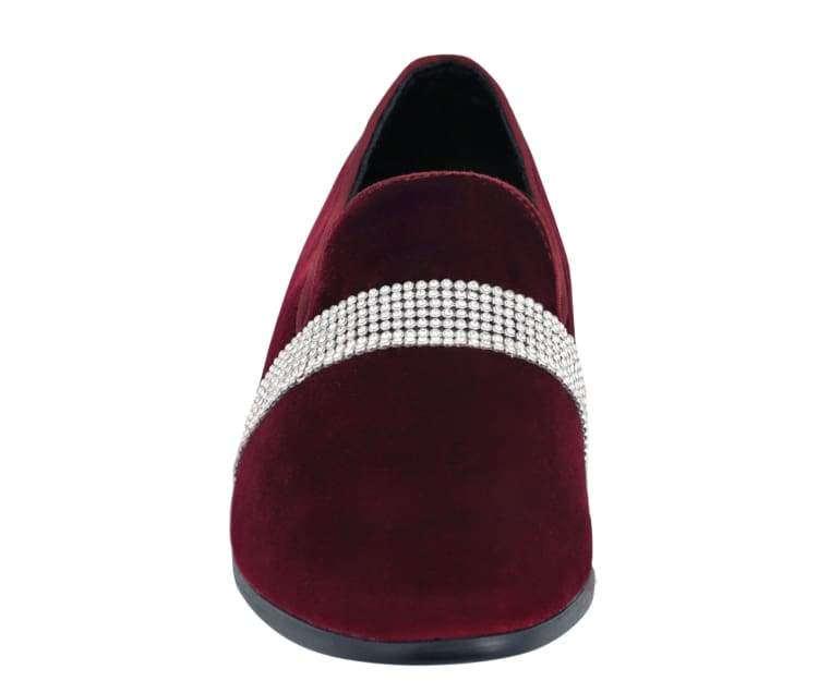 
                      
                        Amali Monarch burgundy smoking slippers front
                      
                    