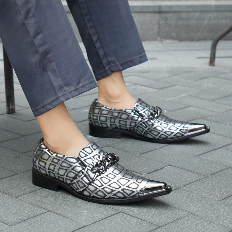 Amali Nevil silver pointed toe loafers life
