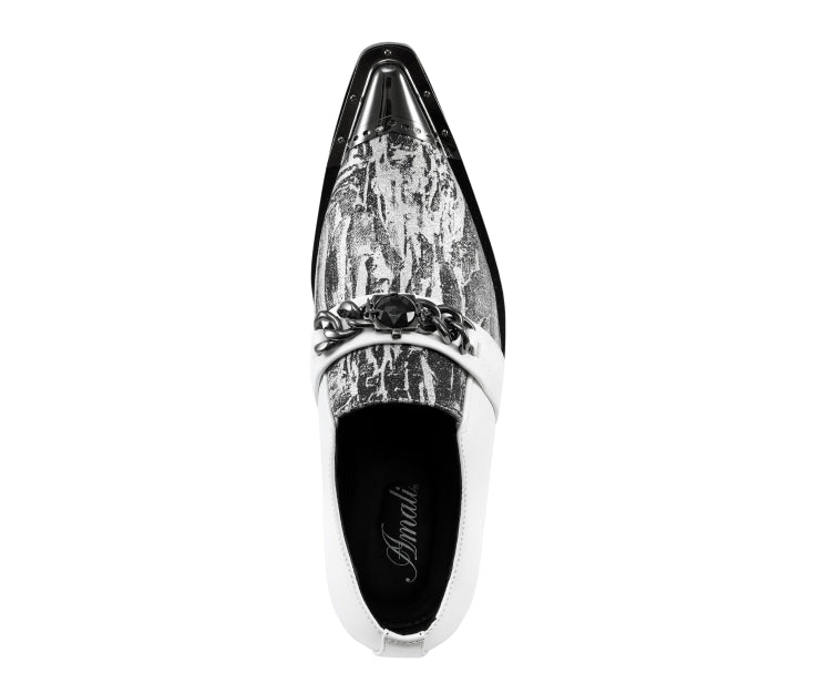 
                      
                        Amali Nevil white pointed toe loafers top
                      
                    