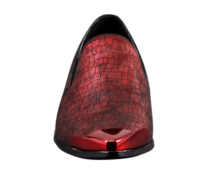 
                      
                        Amali Niven red metal tip shoes front
                      
                    