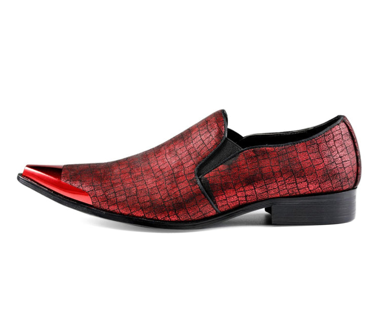 
                      
                        Amali Niven red metal tip shoes side
                      
                    