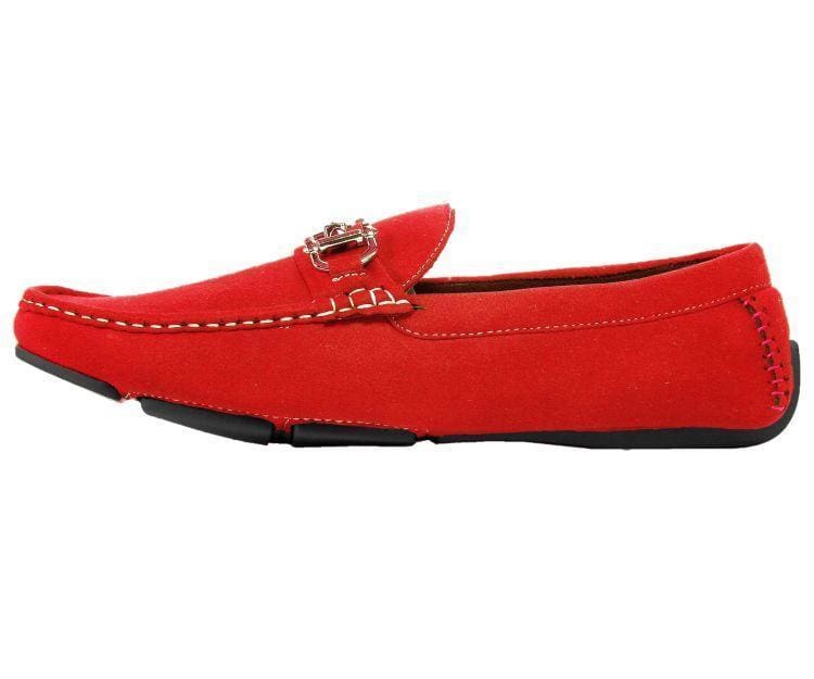 Amali Norwalk red driving shoes side