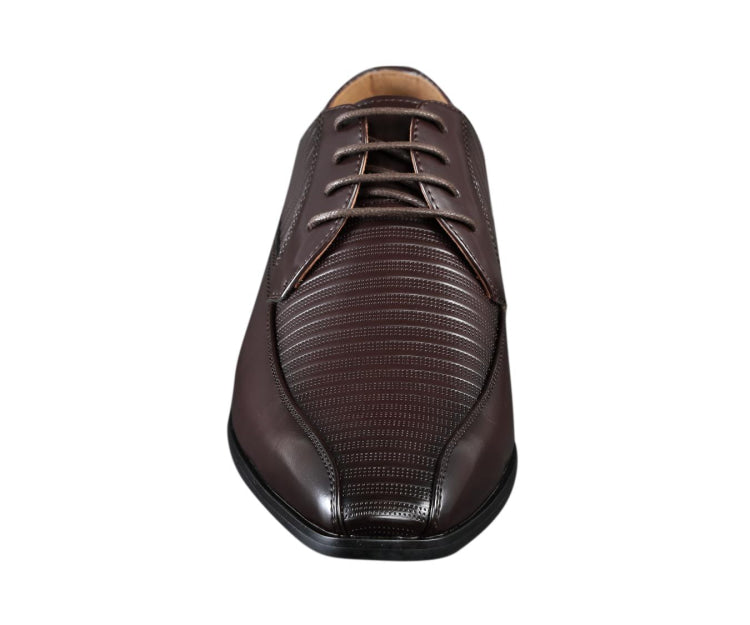 
                      
                        Amali Romeo brown derby dress shoes front
                      
                    
