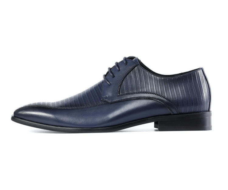Amali Romeo navy derby dress shoes side