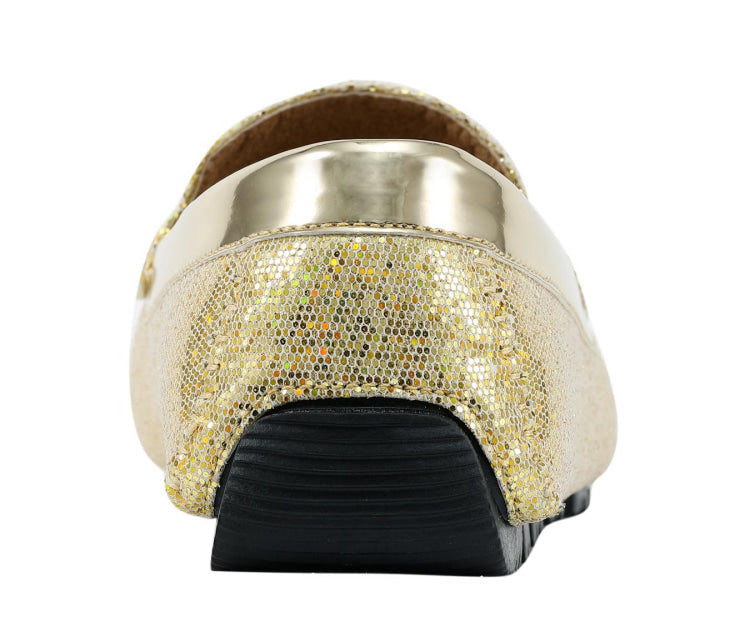 
                      
                        Amali Samson gold metallic loafers back
                      
                    