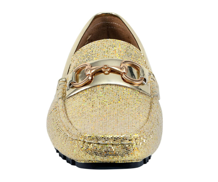 
                      
                        Amali Samson gold metallic loafers front
                      
                    