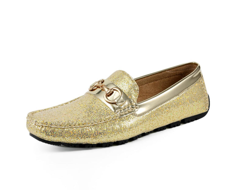 Amali Samson gold metallic loafers main