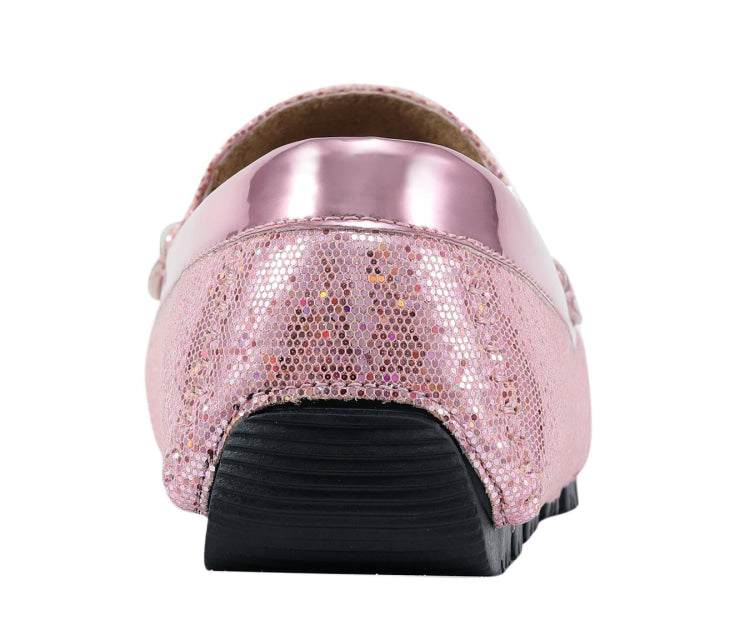 
                      
                        Amali Samson pink metallic loafers back
                      
                    