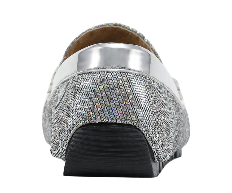 
                      
                        Amali Samson silver metallic loafers back
                      
                    