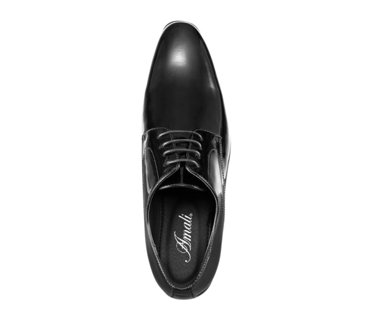 Black Derby Dress Shoes | Mens Patent Flair