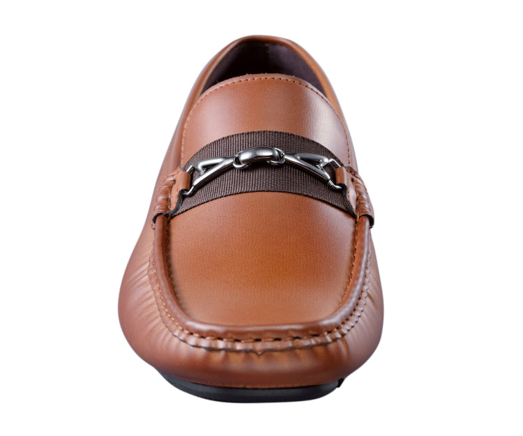 
                      
                        Amali Spear tan moccasins​ front
                      
                    