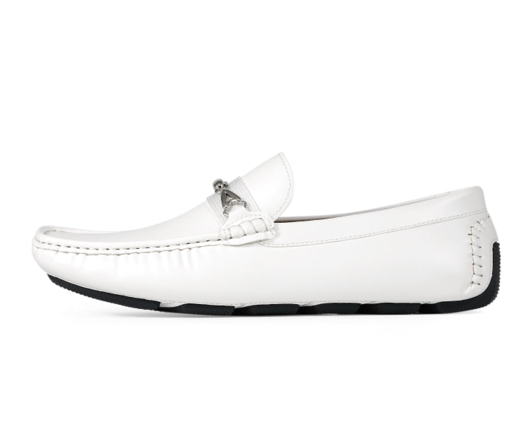 Amali Spear white moccasins side
