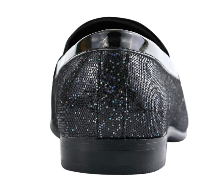
                      
                        Amali Sutton black glitter loafers back
                      
                    
